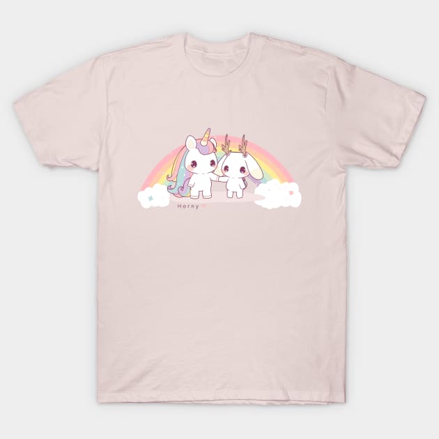 Horny Unicorn and Jackalope T-Shirt by Myanko